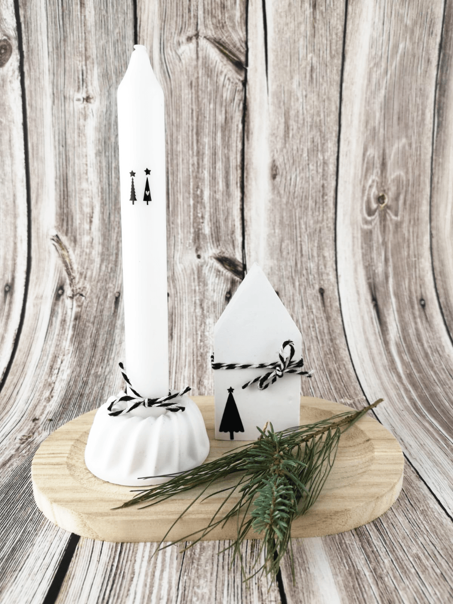 Geschenk Seit Geburtstag Gugelhupf und Haus und personalisierter Kerze