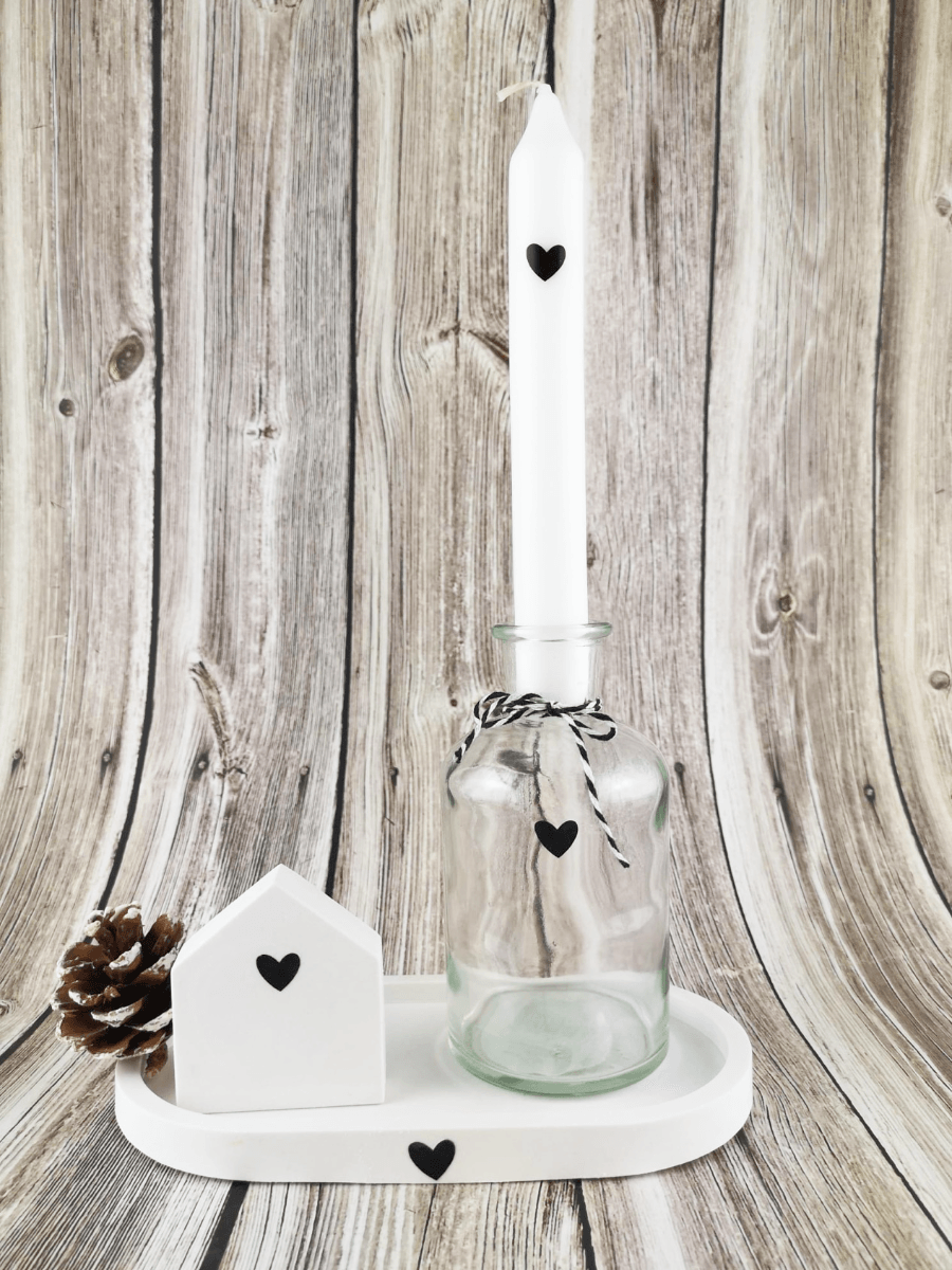 Deko Geschenke Seit aus Dekoteller Haus und Glas Kezrenhalter