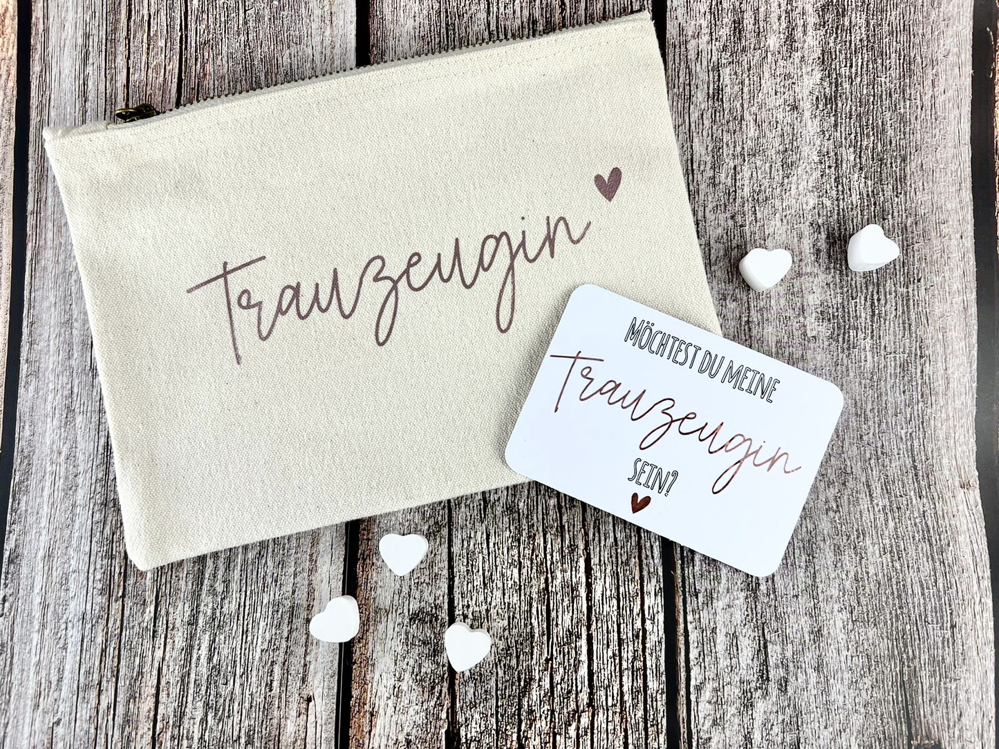 Kosmetiktasche personalisiert und Schriftzug Trauzeugin