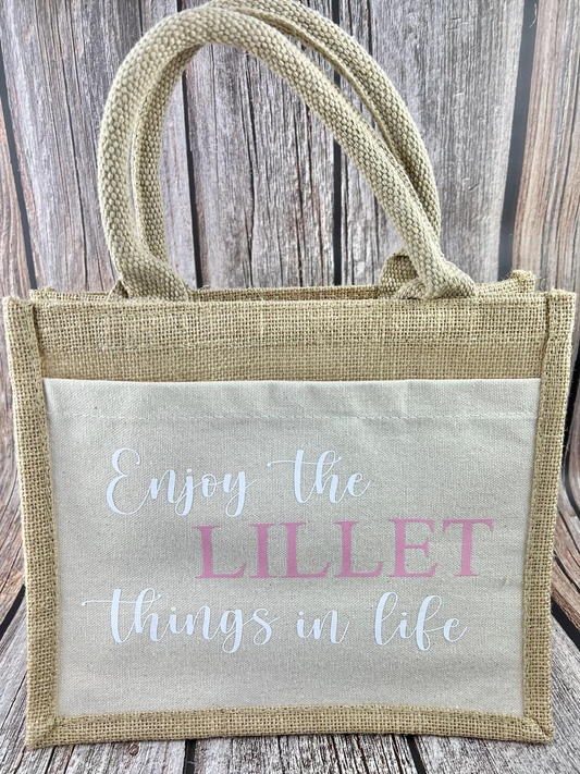 Personalisierte Jutetasche zum Verschenken Enjoy the lillet things in life