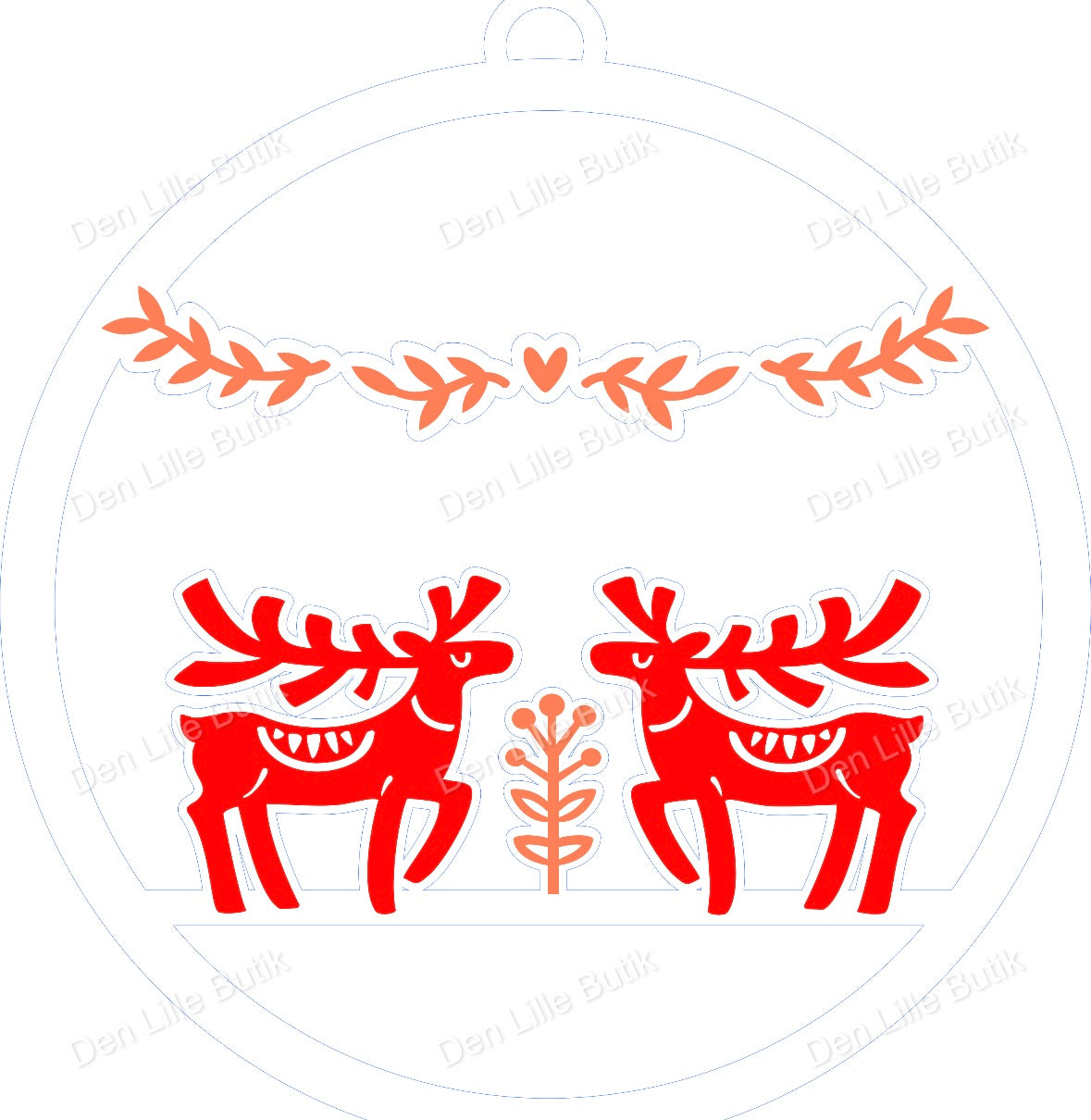 SVG Datei Kranz mit Elch oder Dala Pferd Motiv