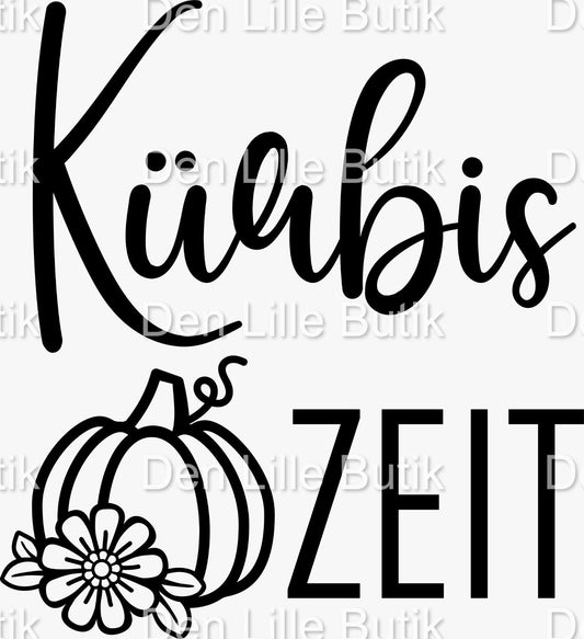 Schriftzug Kürbis Zeit mit Kürbis